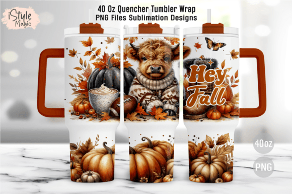 Download Fall Autumn Cow 40 Oz Tumbler Wrap PNG - Tumbler wrap png Collection