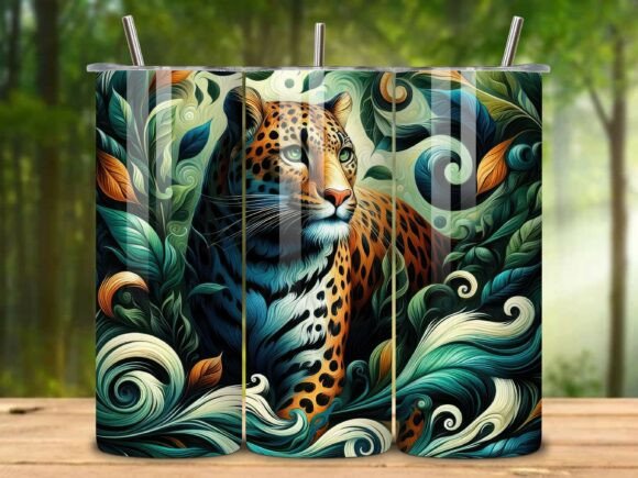 Download Jungle Theme Jaguar Tumbler Wrap Png V.1 - Tumbler wrap png Collection