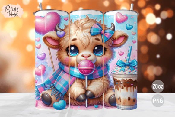 Download Easter Highland Cow Tumbler Wrap PNG - Tumbler wrap png Collection