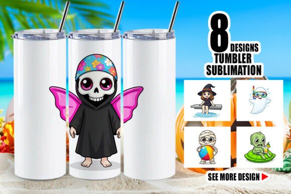 Download Summer Halloween Pool Tumbler Wrap PNG - Tumbler wrap png Collection