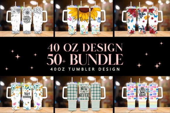 Download Flower Theme 40oz Tumbler Design Bundle - 40oz tumbler design Collection