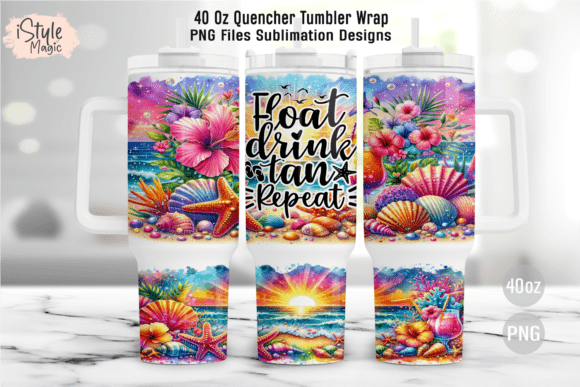 Download Summer Beach 40oz Tumbler Wrap PNG - Tumbler wrap png Collection