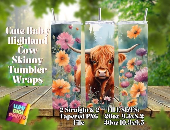 Download Highland Cow Watercolor Tumbler Wrap PNG - Tumbler wrap png Collection