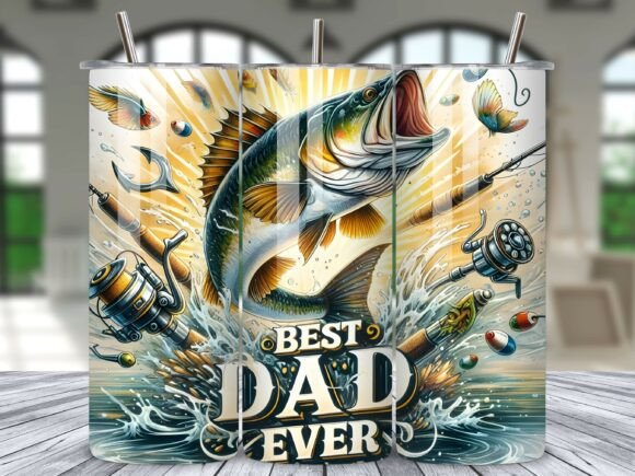 Download Best Dad Ever Fishing Tumbler Wrap PNG - Tumbler wrap png Collection
