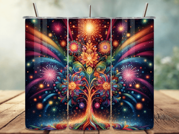 Download Flower Fireworks Celebration Tumbler PNG - Premium Bundle