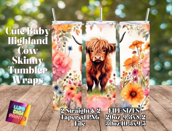Download Highland Cow Watercolor Tumbler Wrap PNG - Tumbler wrap png Collection
