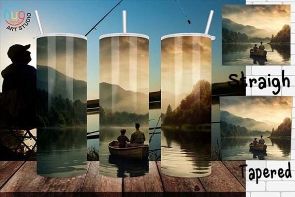 Download Father and Son Fishing Tumbler Wrap Png - Tumbler wrap png Collection