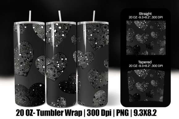 Download Black Valentine Heart Tumbler Wrap Png - Tumbler wrap png Collection