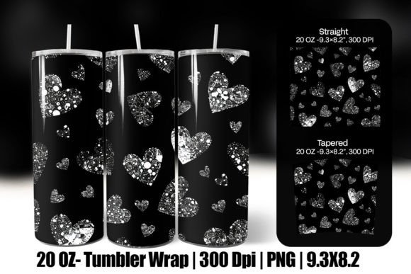 Download Black Valentine Heart Tumbler Wrap Png - Tumbler wrap png Collection