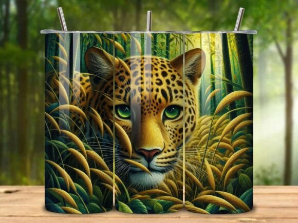 Download Jungle Theme Jaguar Tumbler Wrap Png V.3 - Tumbler wrap png Collection
