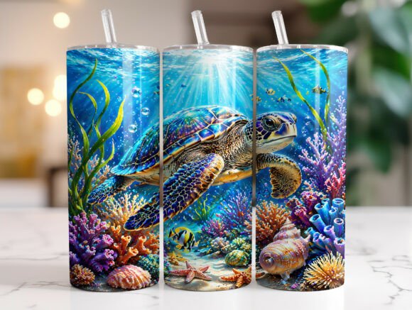 Download Sea Turtle Tumbler Wrap PNG Sublimation - Tumbler wrap png Collection