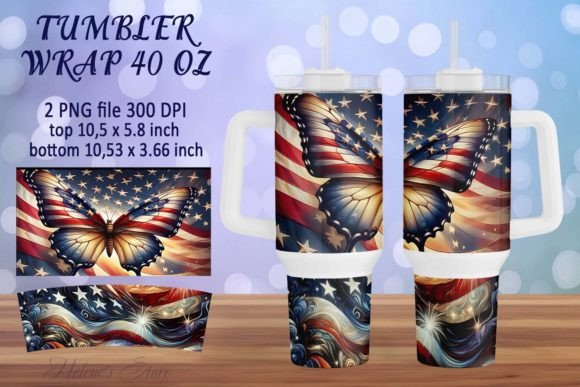 Download Butterfly Patrioitc 40oz Tumbler Design - 40oz tumbler design Collection
