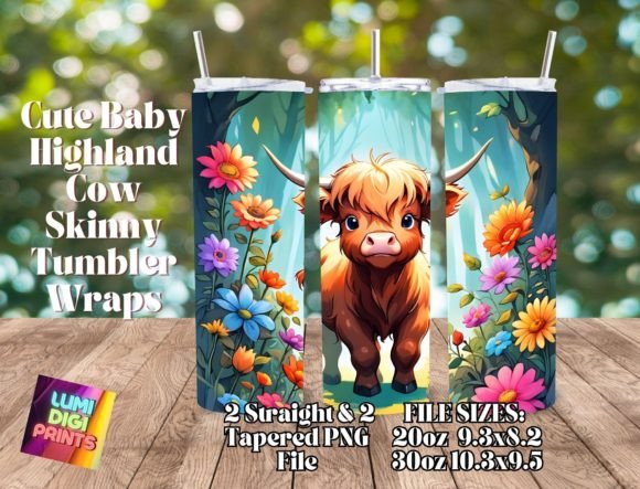 Download Highland Cow Watercolor Tumbler Wrap PNG - Tumbler wrap png Collection