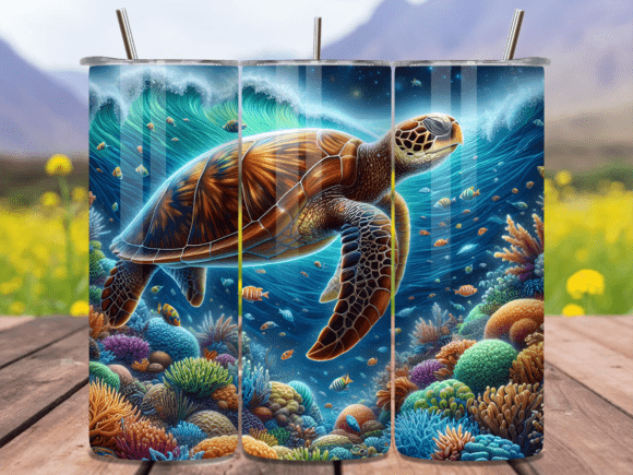 Download Ocean Sea Turtle Tumbler Wrap PNG - Tumbler wrap png Collection