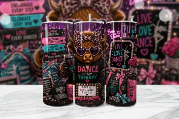 Download Dance Mom Highland Cow Tumbler Wrap PNG - Tumbler wrap png Collection