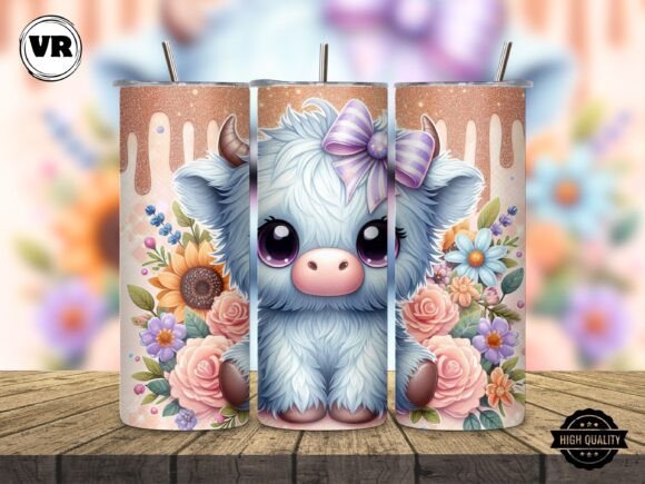 Download Adorable Highland Cow Tumbler Wrap PNG - Tumbler wrap png Collection