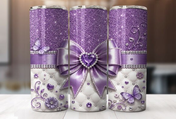 Download Purple Glitter Bow 20oz Tumbler Wrap PNG - Tumbler wrap png Collection