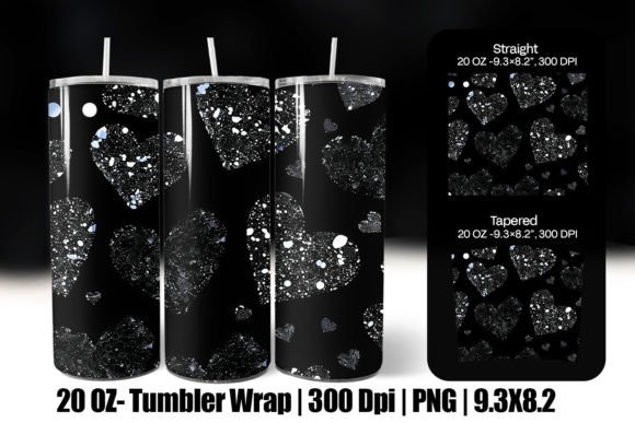 Download Black Valentine Heart Tumbler Wrap Png - Tumbler wrap png Collection