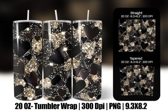 Download Black Valentine Heart Tumbler Wrap Png - Tumbler wrap png Collection