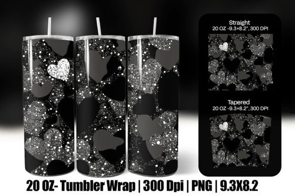 Download Black Valentine Heart Tumbler Wrap Png - Tumbler wrap png Collection