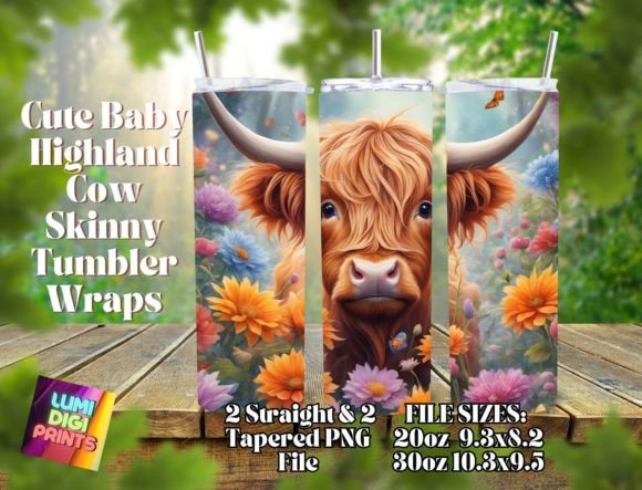 Download Highland Cow Watercolor Tumbler Wrap PNG - Tumbler wrap png Collection