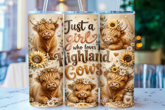 Download Highland Cow 20oz Tumbler Wrap PNG - Tumbler wrap png Collection