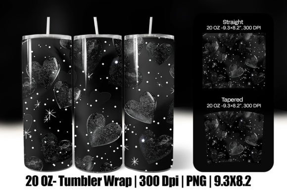 Download Black Valentine Heart Tumbler Wrap Png - Tumbler wrap png Collection